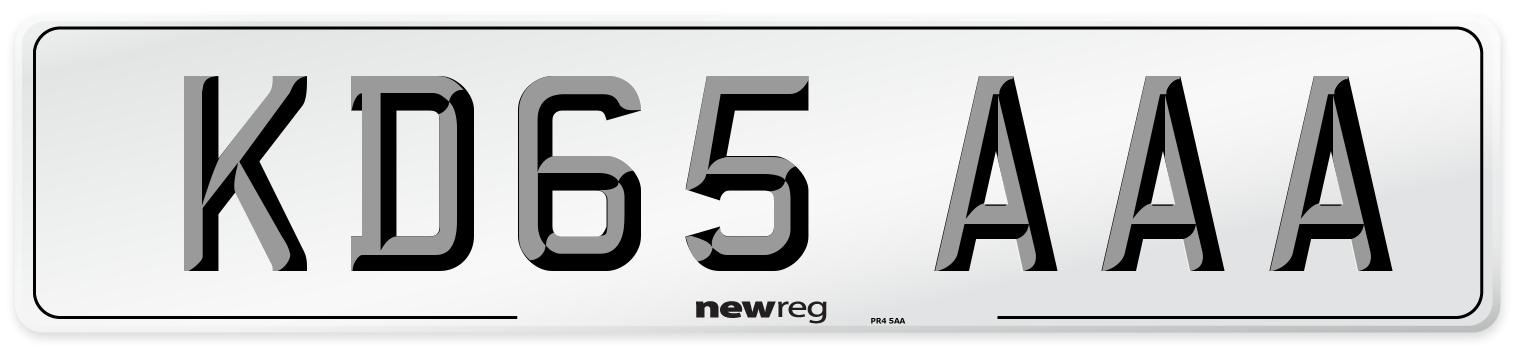 KD65 AAA Number Plate from New Reg